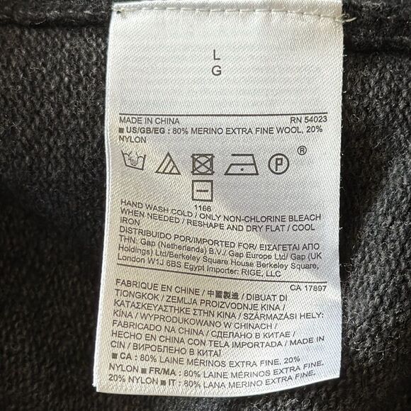 Banana Republic‎ Men's Italian Yarn Wool Sweater Large Black Merino Blend - Picture 4 of 9
